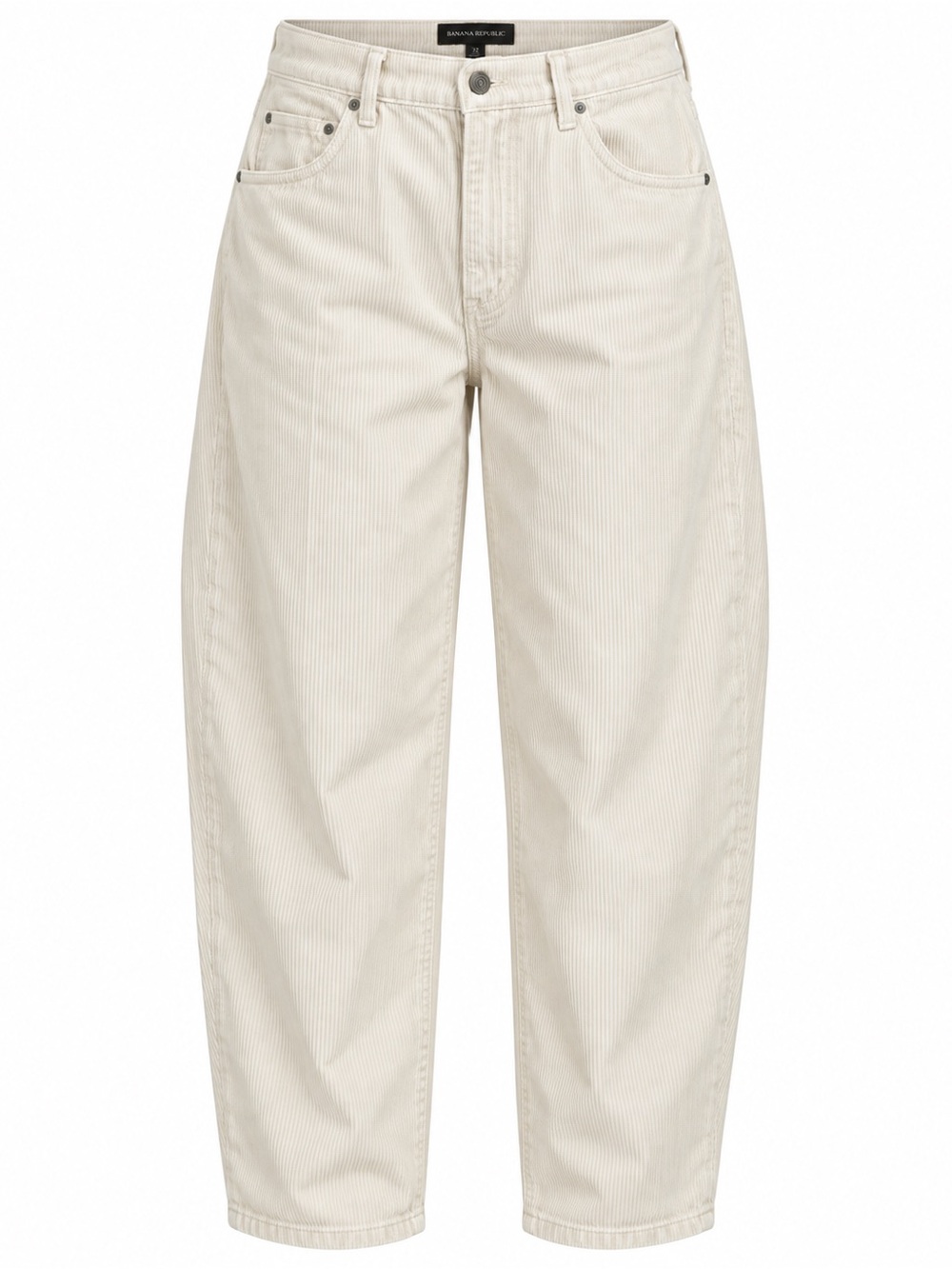 NWT Banana Republic Size 32 Cream Corduroy Barrel Straight Leg Pants
